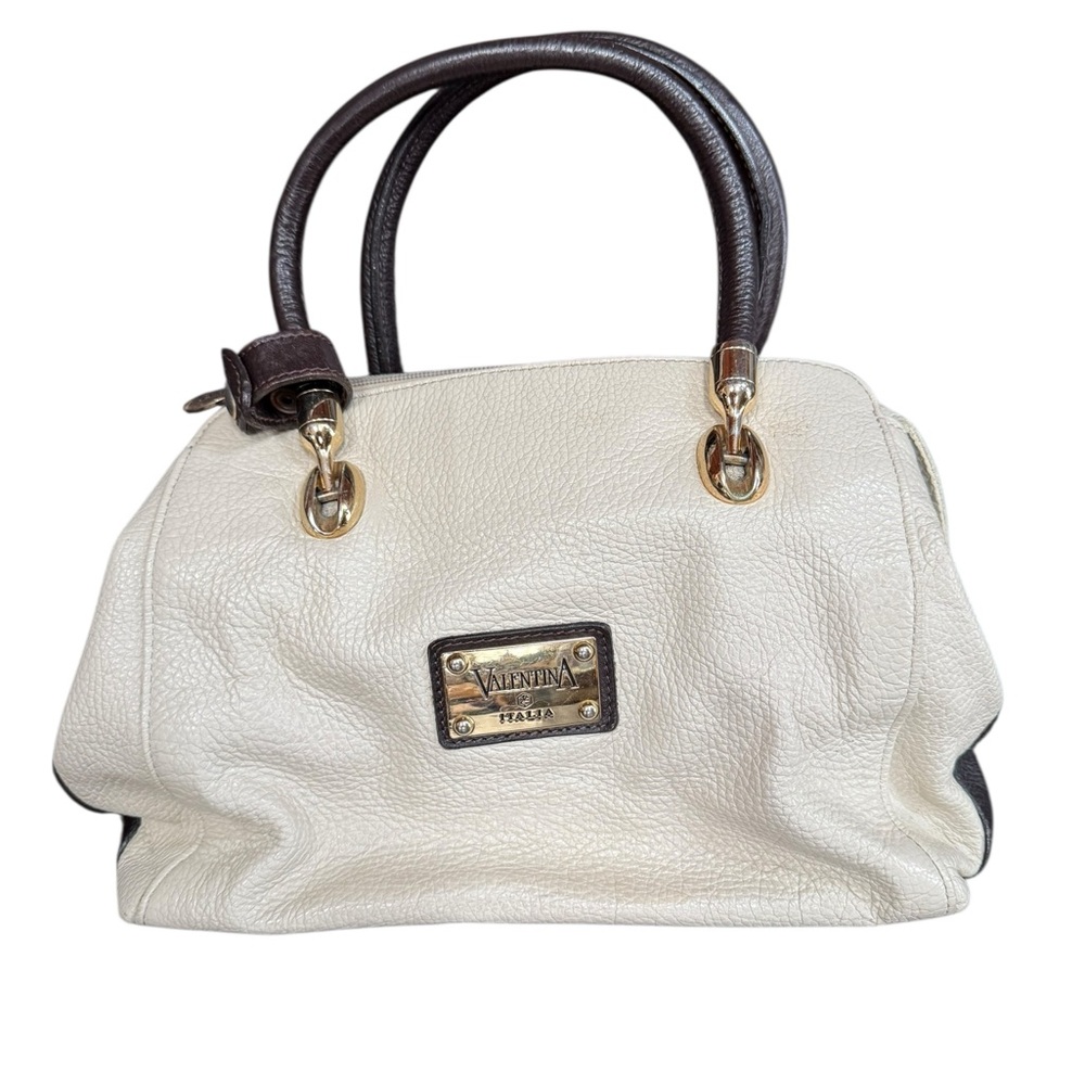 Valentina Cream and Black Satchel